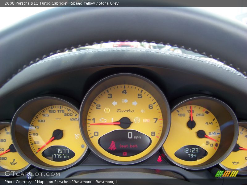 Speed Yellow / Stone Grey 2008 Porsche 911 Turbo Cabriolet