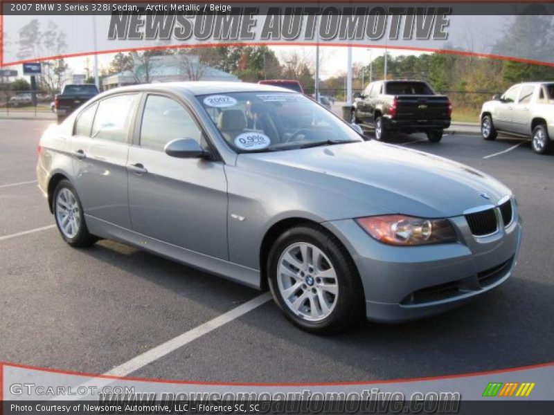 Arctic Metallic / Beige 2007 BMW 3 Series 328i Sedan