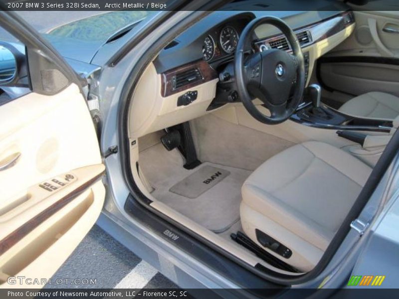 Arctic Metallic / Beige 2007 BMW 3 Series 328i Sedan
