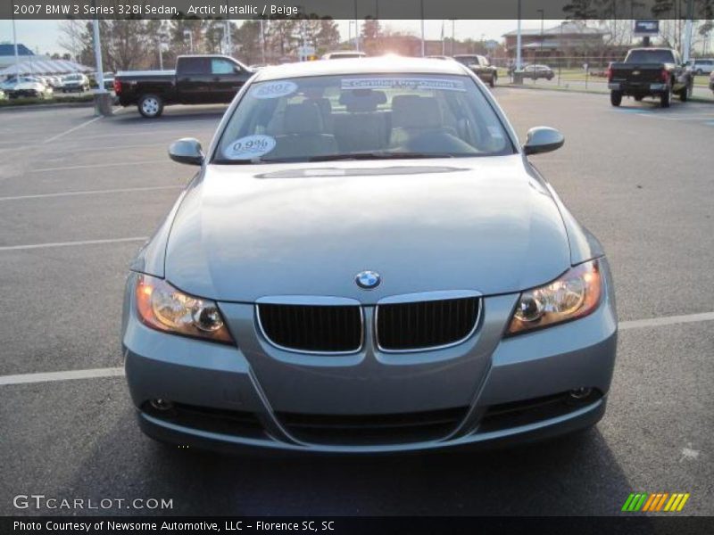 Arctic Metallic / Beige 2007 BMW 3 Series 328i Sedan