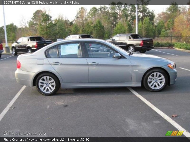 Arctic Metallic / Beige 2007 BMW 3 Series 328i Sedan