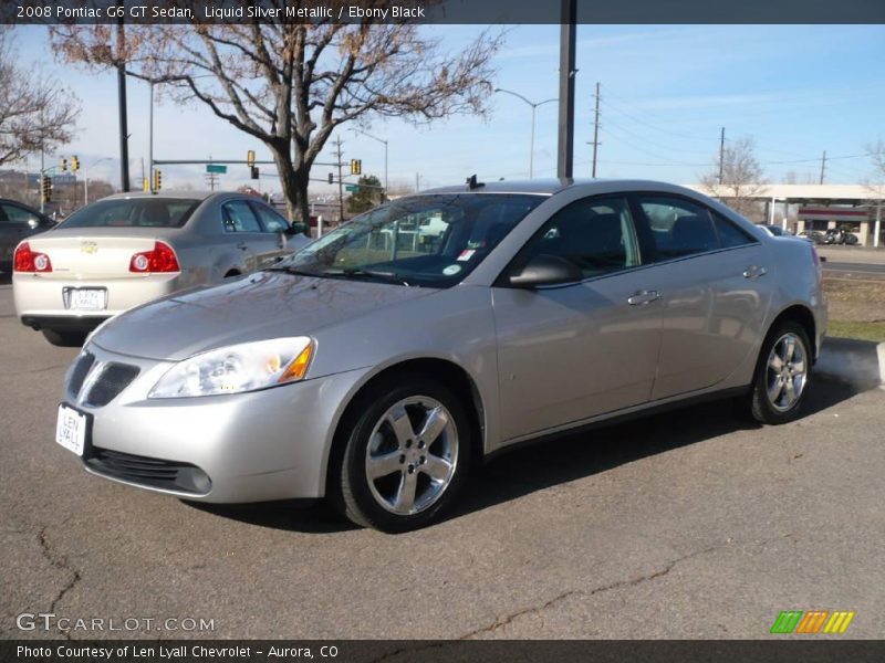 Liquid Silver Metallic / Ebony Black 2008 Pontiac G6 GT Sedan