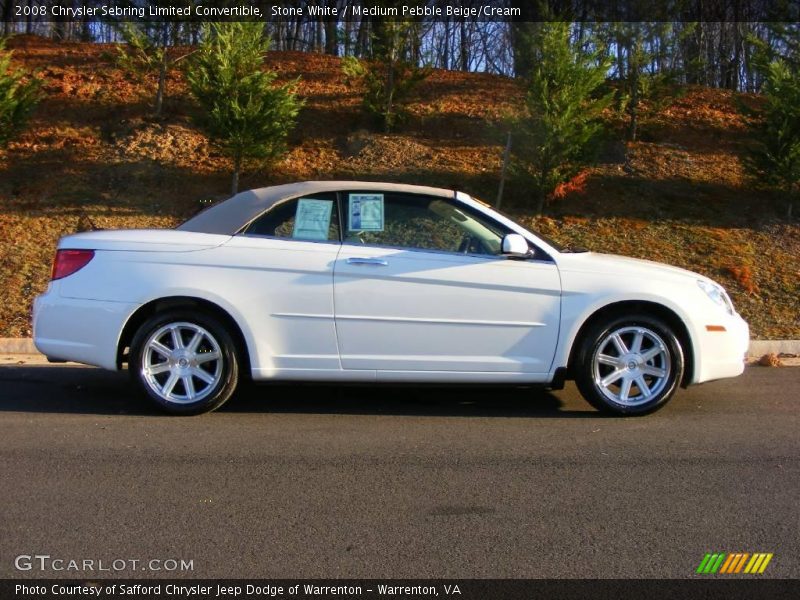Stone White / Medium Pebble Beige/Cream 2008 Chrysler Sebring Limited Convertible