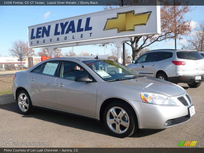Liquid Silver Metallic / Ebony Black 2008 Pontiac G6 GT Sedan