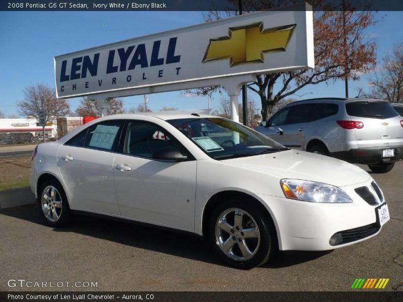 Ivory White / Ebony Black 2008 Pontiac G6 GT Sedan