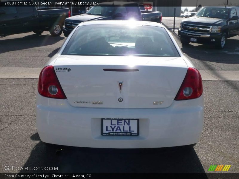 Ivory White / Ebony Black 2008 Pontiac G6 GT Sedan