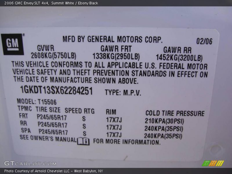 Summit White / Ebony Black 2006 GMC Envoy SLT 4x4