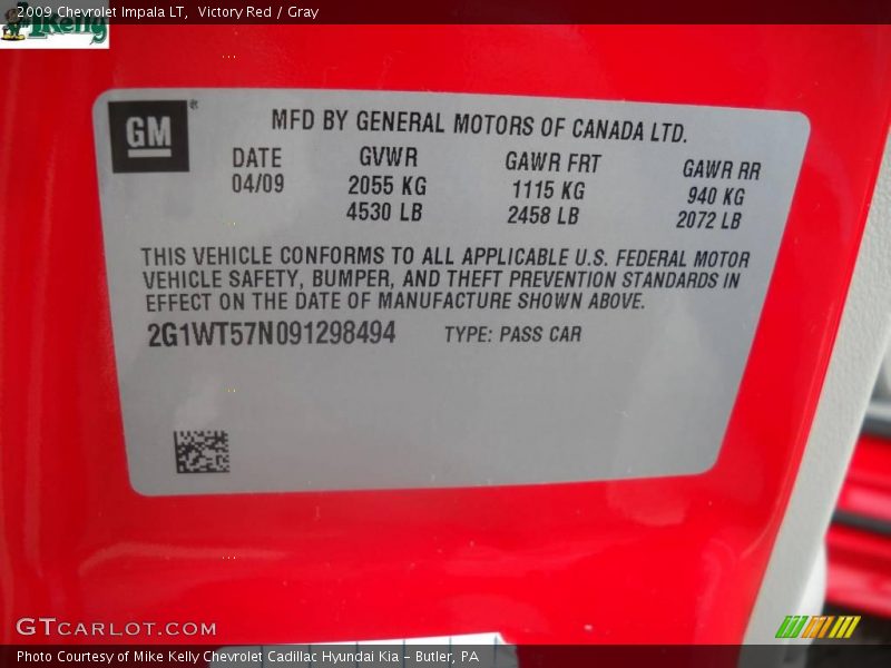 Victory Red / Gray 2009 Chevrolet Impala LT