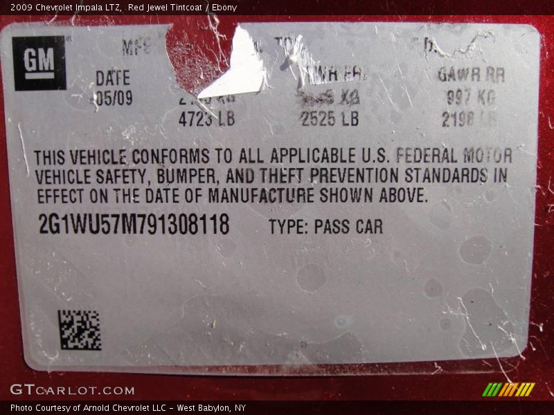 Red Jewel Tintcoat / Ebony 2009 Chevrolet Impala LTZ