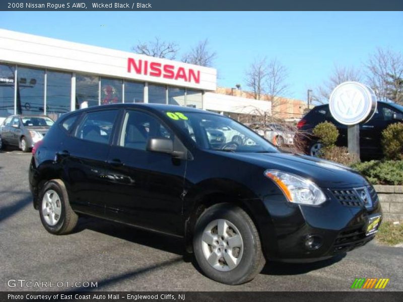 Wicked Black / Black 2008 Nissan Rogue S AWD