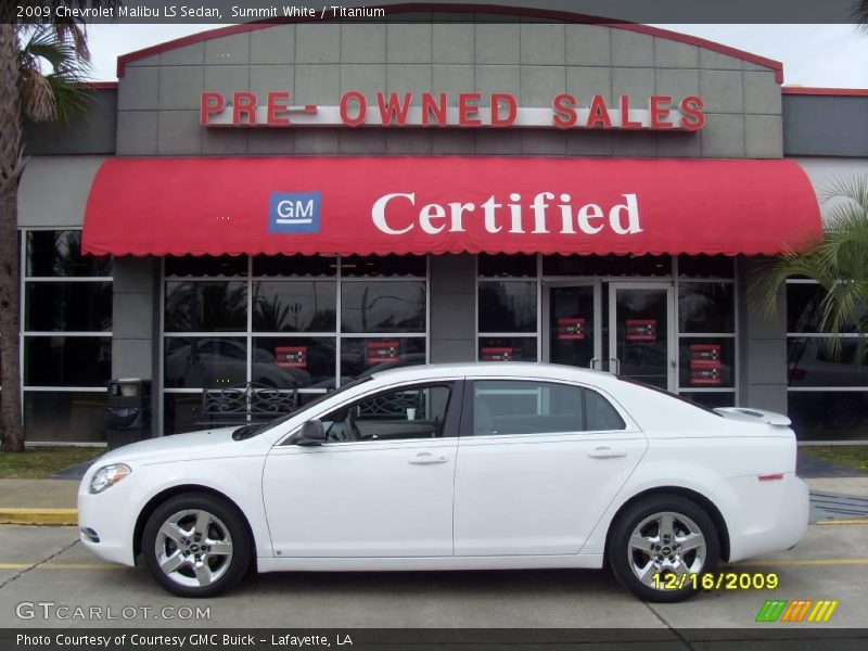 Summit White / Titanium 2009 Chevrolet Malibu LS Sedan