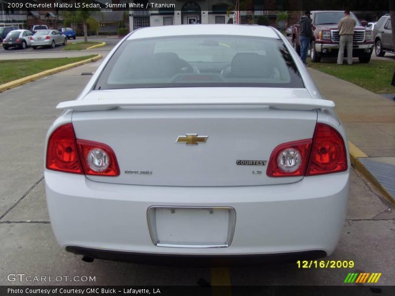 Summit White / Titanium 2009 Chevrolet Malibu LS Sedan