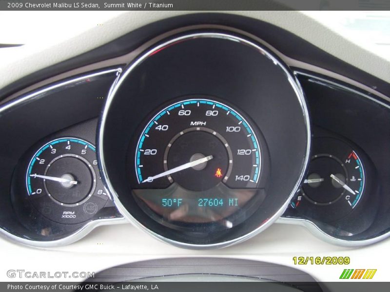 Summit White / Titanium 2009 Chevrolet Malibu LS Sedan