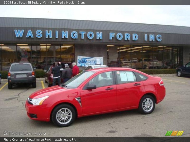 Vermillion Red / Medium Stone 2008 Ford Focus SE Sedan