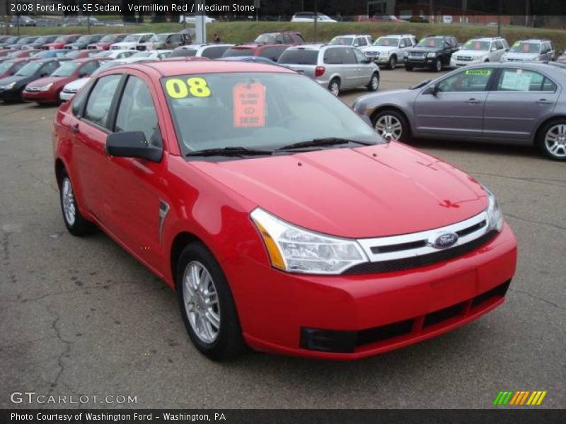 Vermillion Red / Medium Stone 2008 Ford Focus SE Sedan