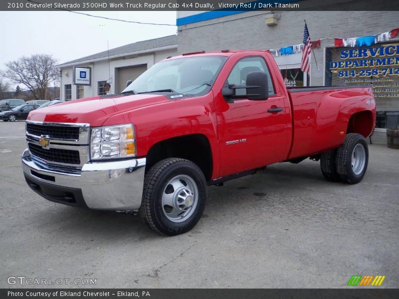 Victory Red / Dark Titanium 2010 Chevrolet Silverado 3500HD Work Truck Regular Cab 4x4 Dually