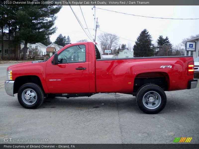 Victory Red / Dark Titanium 2010 Chevrolet Silverado 3500HD Work Truck Regular Cab 4x4 Dually