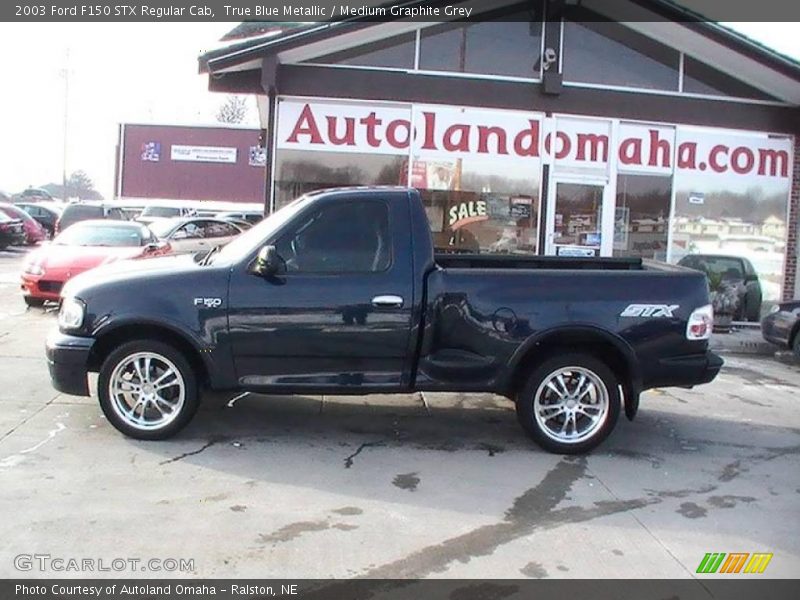 True Blue Metallic / Medium Graphite Grey 2003 Ford F150 STX Regular Cab
