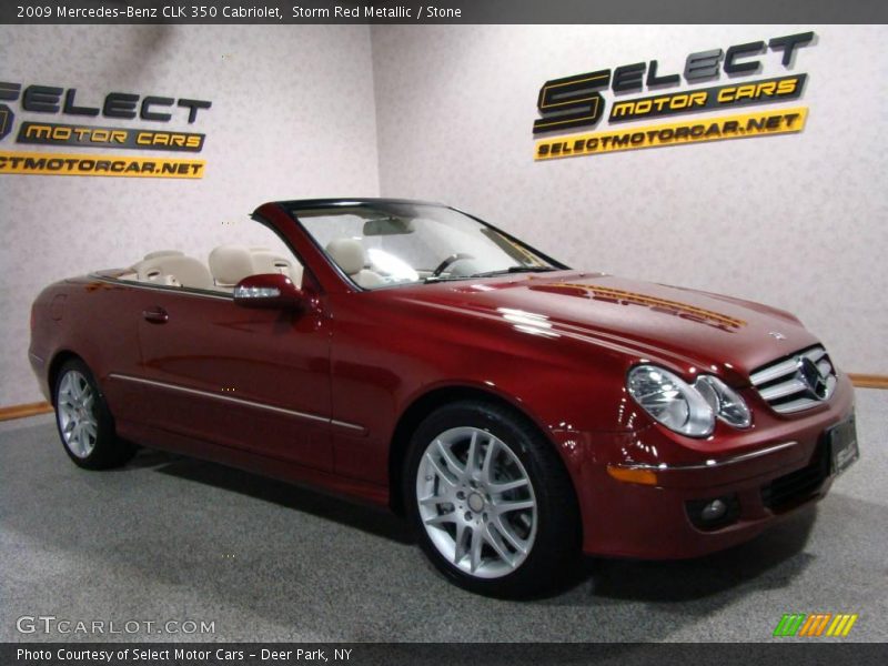 Storm Red Metallic / Stone 2009 Mercedes-Benz CLK 350 Cabriolet