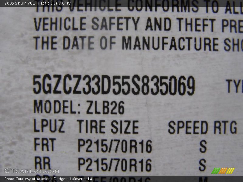 Pacific Blue / Gray 2005 Saturn VUE