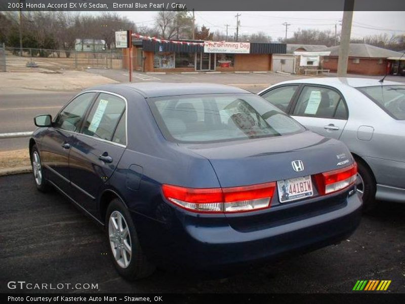 Eternal Blue Pearl / Gray 2003 Honda Accord EX V6 Sedan