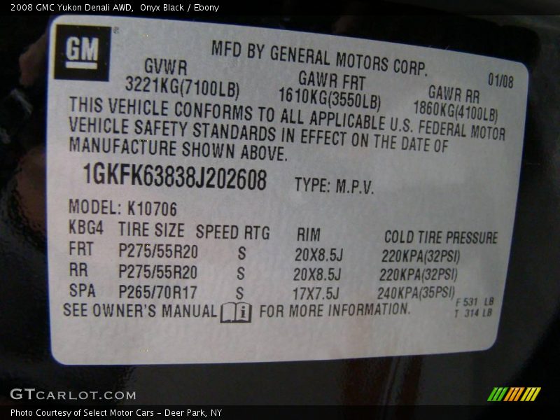 Onyx Black / Ebony 2008 GMC Yukon Denali AWD