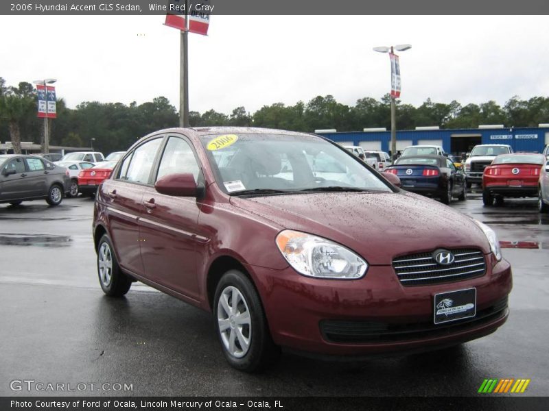 Wine Red / Gray 2006 Hyundai Accent GLS Sedan