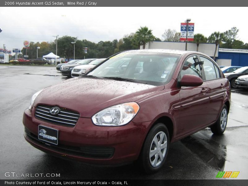 Wine Red / Gray 2006 Hyundai Accent GLS Sedan