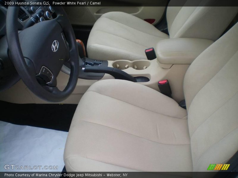 Powder White Pearl / Camel 2009 Hyundai Sonata GLS