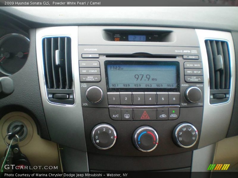 Powder White Pearl / Camel 2009 Hyundai Sonata GLS
