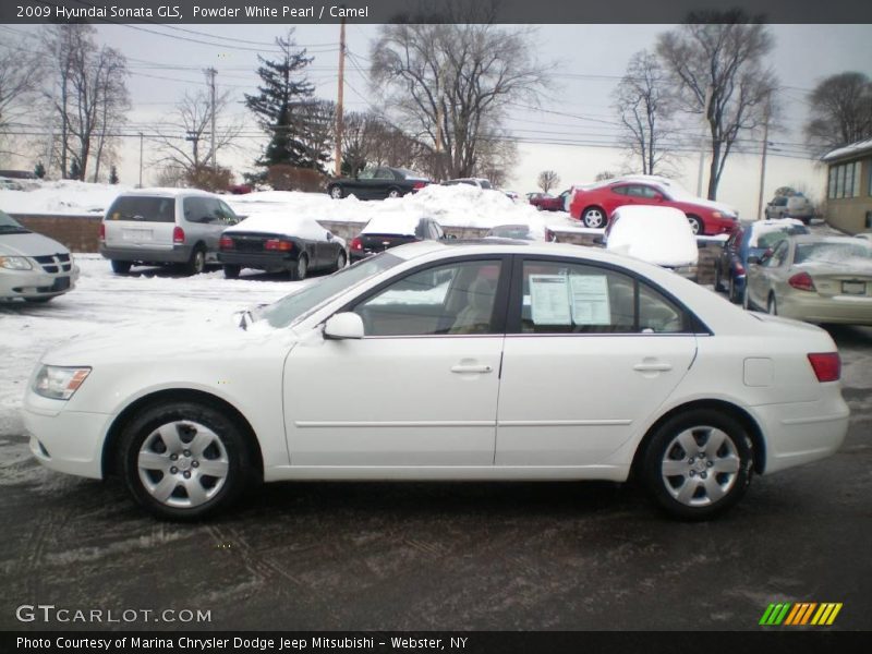 Powder White Pearl / Camel 2009 Hyundai Sonata GLS