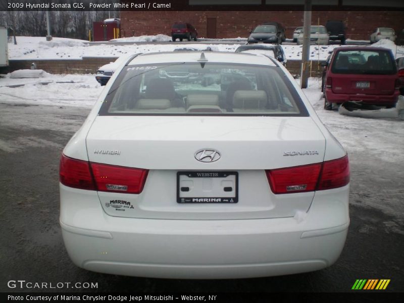 Powder White Pearl / Camel 2009 Hyundai Sonata GLS