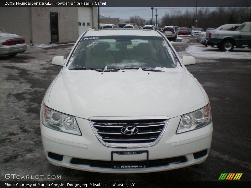 Powder White Pearl / Camel 2009 Hyundai Sonata GLS