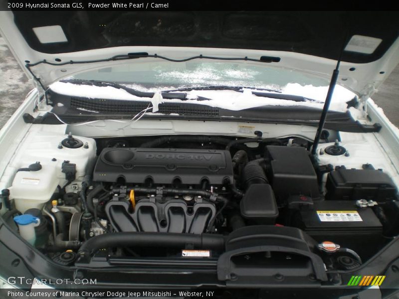 Powder White Pearl / Camel 2009 Hyundai Sonata GLS