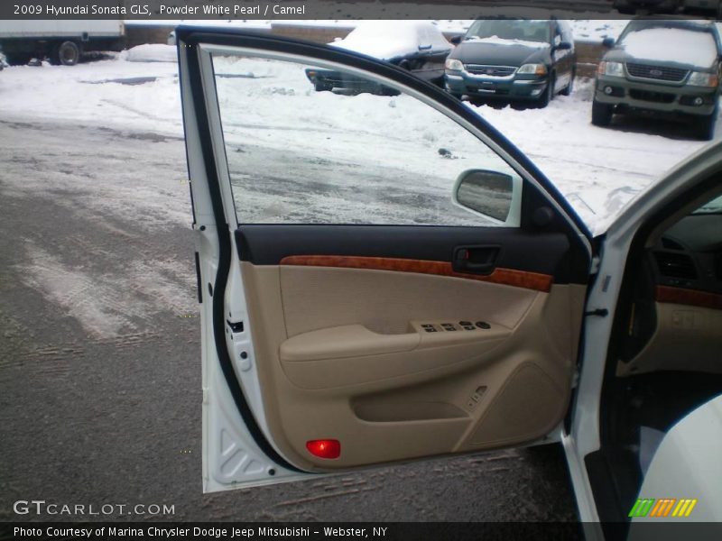 Powder White Pearl / Camel 2009 Hyundai Sonata GLS