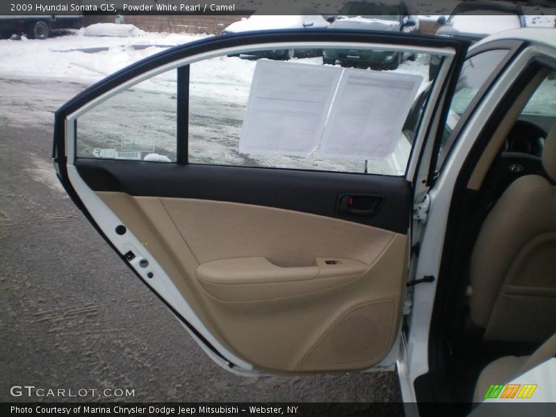 Powder White Pearl / Camel 2009 Hyundai Sonata GLS