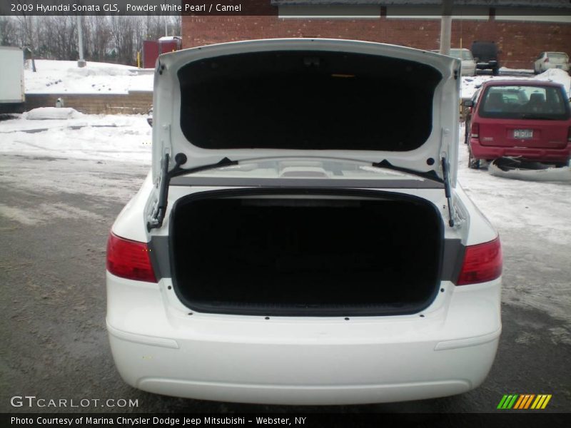 Powder White Pearl / Camel 2009 Hyundai Sonata GLS