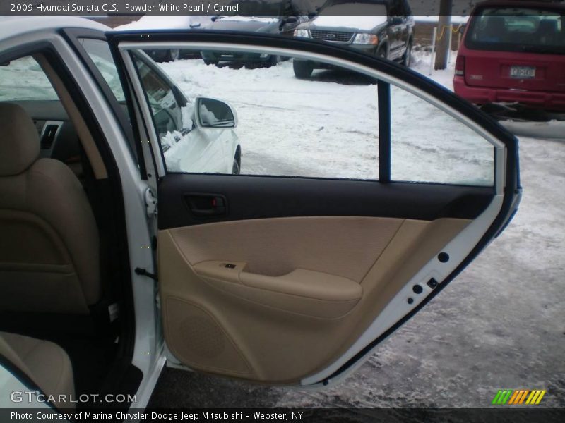 Powder White Pearl / Camel 2009 Hyundai Sonata GLS