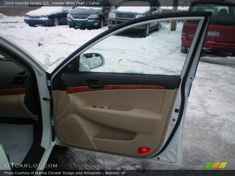 Powder White Pearl / Camel 2009 Hyundai Sonata GLS