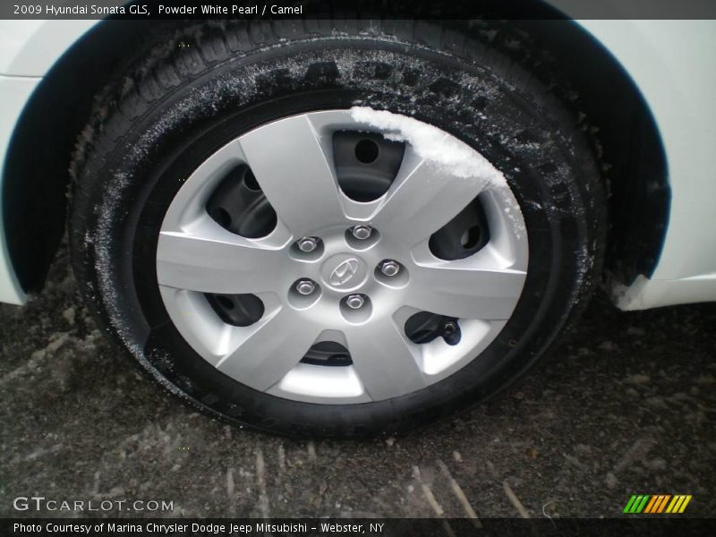 Powder White Pearl / Camel 2009 Hyundai Sonata GLS