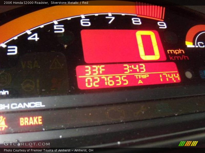 Silverstone Metallic / Red 2006 Honda S2000 Roadster