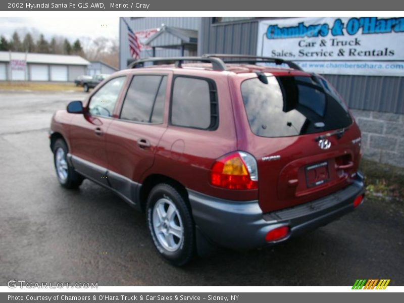Merlot / Gray 2002 Hyundai Santa Fe GLS AWD