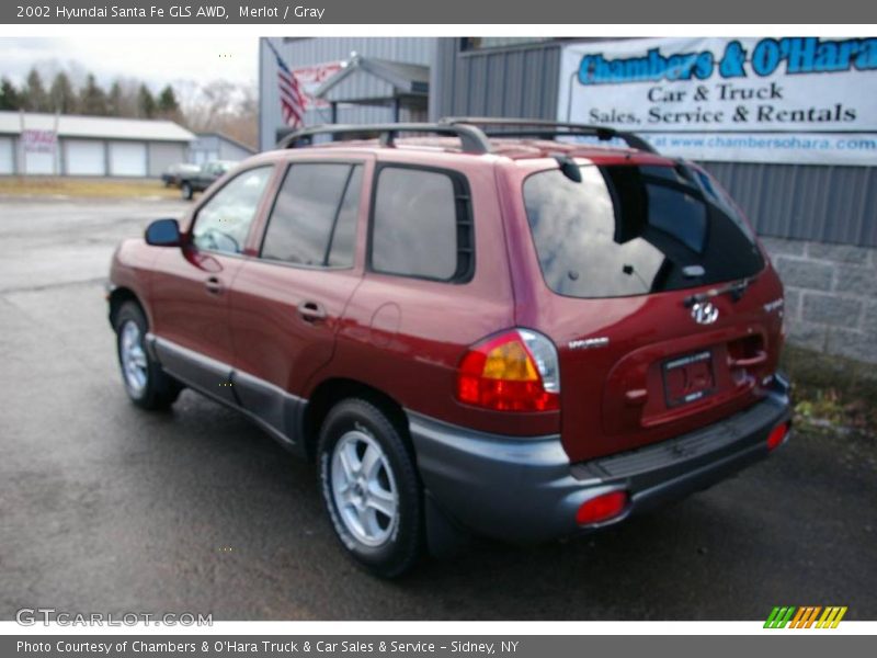 Merlot / Gray 2002 Hyundai Santa Fe GLS AWD