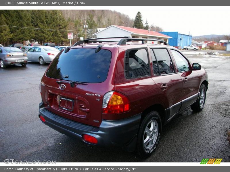 Merlot / Gray 2002 Hyundai Santa Fe GLS AWD