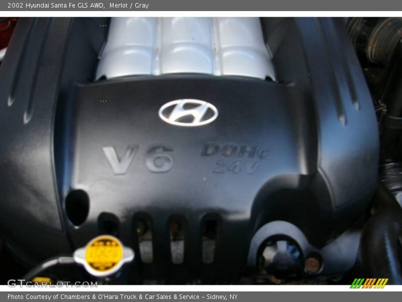 Merlot / Gray 2002 Hyundai Santa Fe GLS AWD