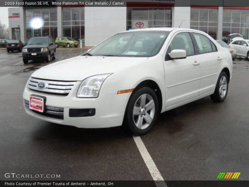 White Platinum Tri Coat Metallic / Camel 2009 Ford Fusion SE V6