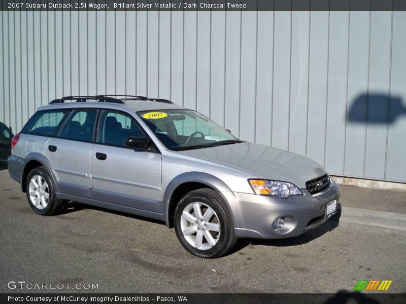 Brilliant Silver Metallic / Dark Charcoal Tweed 2007 Subaru Outback 2.5i Wagon