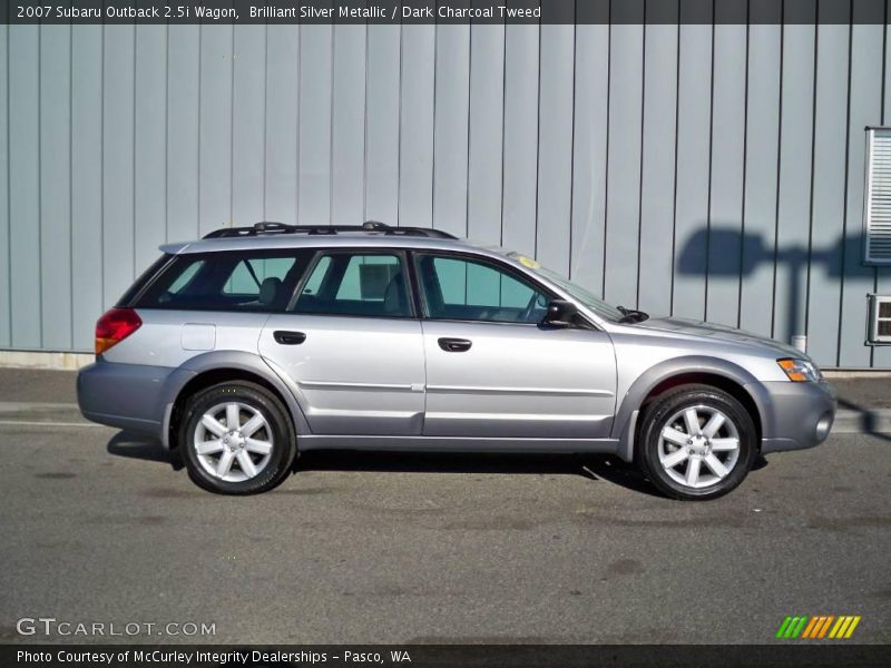 Brilliant Silver Metallic / Dark Charcoal Tweed 2007 Subaru Outback 2.5i Wagon