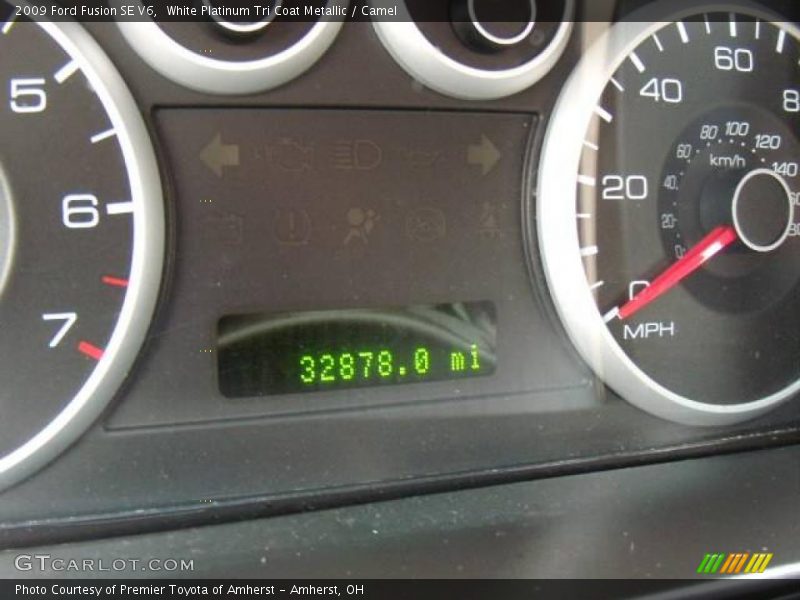 White Platinum Tri Coat Metallic / Camel 2009 Ford Fusion SE V6