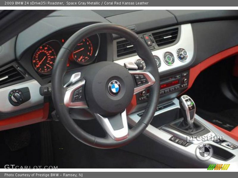 Space Gray Metallic / Coral Red Kansas Leather 2009 BMW Z4 sDrive35i Roadster
